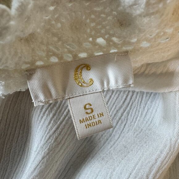 Charming Charlie White Lace Trim Tunic Swim Cover-Up Size Small - Picture 6 of 6